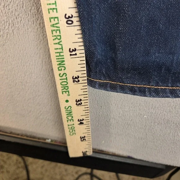 Edwin Jeans Mens 32x34 Blue Dark Wash ED-75 Mid Rise Tapered Japanese Denim - Picture 11 of 14